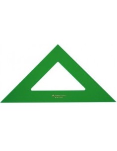Escuadra serie tecnica 21cm metacrilato verde sin graduar