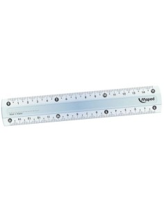 C 25 REGLA 15 CM PLASTICO TRANSPARENTE PLANA MAPED
