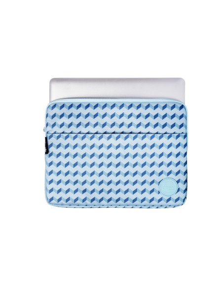 Funda Sleeve para Portátil y Tablet hasta 13-14 pulgadas estampado geométrico de color Azul