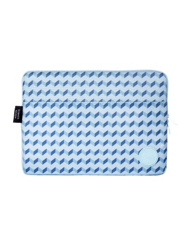 Funda Sleeve para Portátil y Tablet hasta 13-14 pulgadas estampado geométrico de color Azul