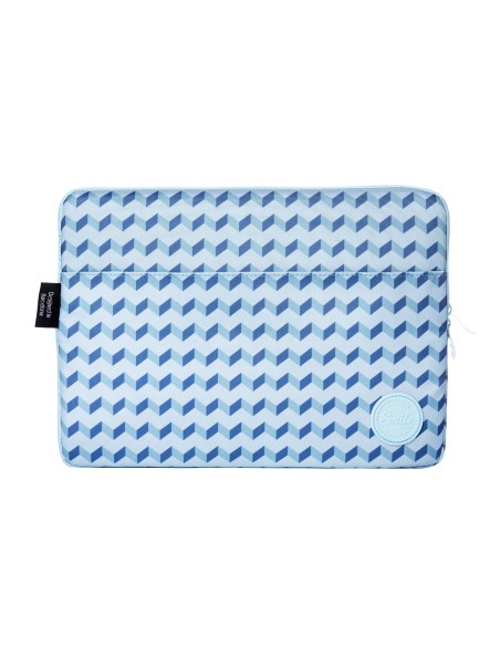 Funda Sleeve para Portátil y Tablet hasta 13-14 pulgadas estampado geométrico de color Azul