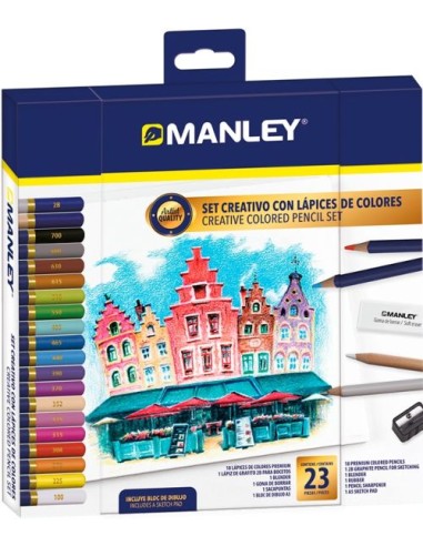 Set creativo lapices de colores con 23 piezas