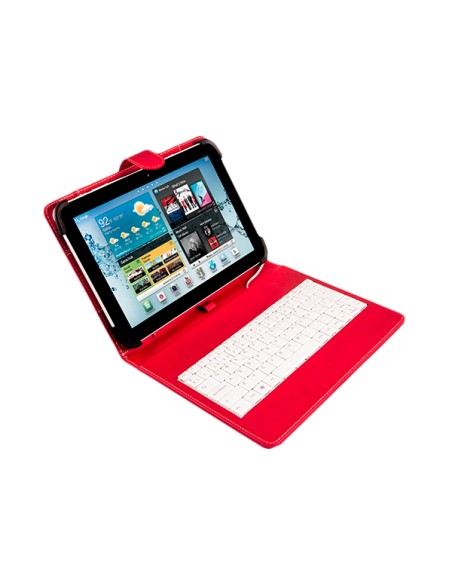 Funda con teclado para tablets de 9 a 10'1 pulgadas Rojo y Blanco Funda con teclado para tablets de 9 a 10'1 pulgadas Rojo y Blanco