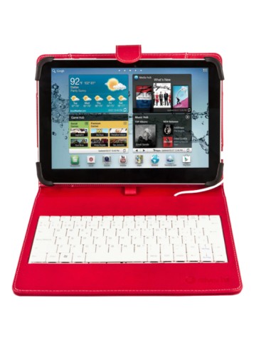 Funda con teclado para tablets de 9 a 10'1 pulgadas Rojo y Blanco