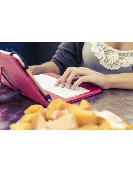 Funda con teclado para tablets de 9 a 10'1 pulgadas Rojo y Blanco Funda con teclado para tablets de 9 a 10'1 pulgadas Rojo y Blanco