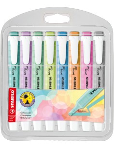  Estuche 4 marcadores fluorescentes stabilo swing cool nuevos colores 