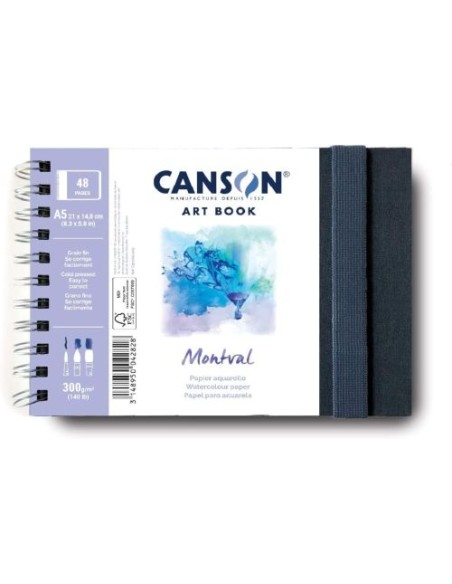 Cuaderno canson montval 148x21cm paisaje 20h 300g grano fino