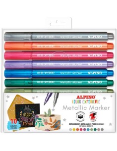 Estuche 10 rotuladores multisuperficies metalic marker