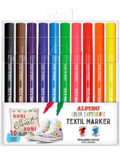 Estuche 10 rotuladores textil marker colores surtidos