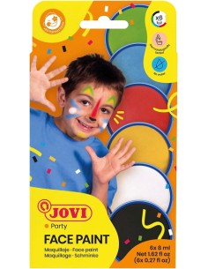 ESTUCHE 6 BOTES PINTURA FACIAL JOVI 8ML COLORES SURTIDOS