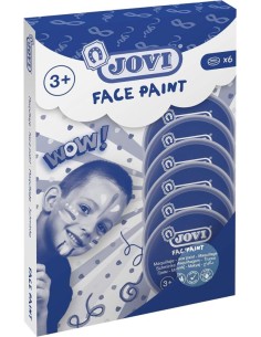 ESTUCHE 6 BOTES DE PINTURA FACIAL 8ML COLOR AZUL CLARO