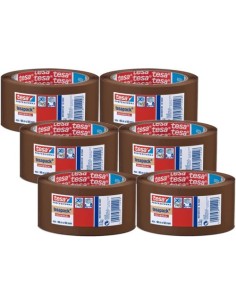 PACK 6 ROLLOS CINTA EMBALAJE MARRON 66X50MM HABANA