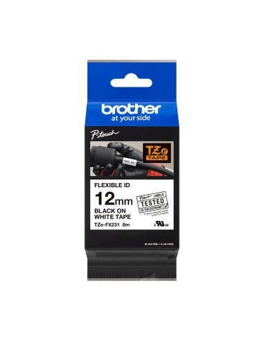  CINTA ROTULADORA BROTHER TZEFX231 BLANCO/NEGRO 