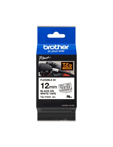  CINTA ROTULADORA BROTHER TZEFX231 BLANCO/NEGRO 