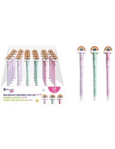 EXP 24 BOLIGRAFO ARCOIRIS CON LUZ