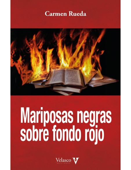 Mariposas negras sobre fondo rojo