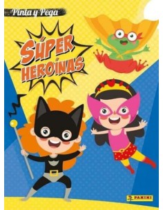 PINTA Y PEGA SUPER HEROINAS