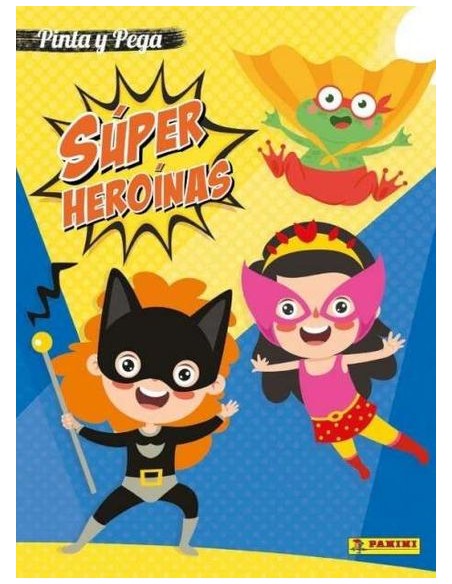 PINTA Y PEGA SUPER HEROINAS
