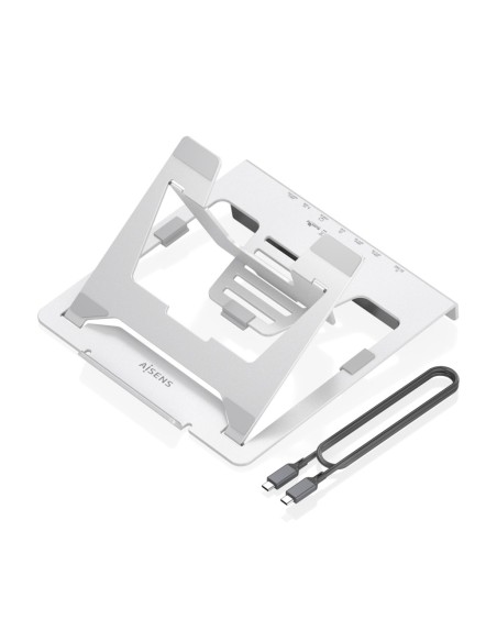 Soporte de Sobremesa Ajustable para Portatil / Tablet con USB-C Docking 7 en 1, Gris