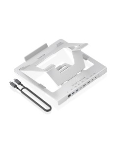Soporte de Sobremesa Ajustable para Portatil / Tablet con USB-C Docking 7 en 1, Gris