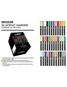 ESTUCHE 36 ROTULADORES ACRILICOS GAMA ARTIST