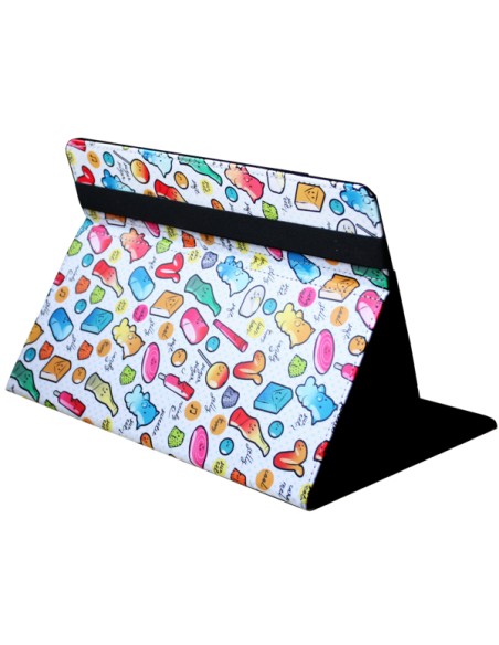 Funda Universal Estampada 9"-11" Cool Candy blanco puntos azules