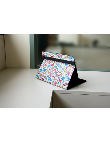 Funda Universal Estampada 9"-11" Cool Candy blanco puntos azules