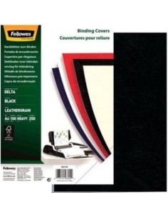 caja 100 tapas de encuadernacion a4 carton simil piel delta cuero negro 250g