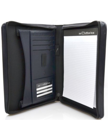 PORTAFOLIO A5 CON CREMALLERA AZUL OSCURO 255X185X3 CM