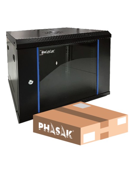 PHO 2207D armario rack 7U Bastidor de pared Negro