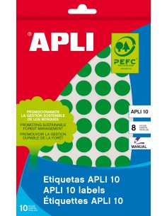 02733 etiqueta autoadhesiva Verde Círculo Permanente