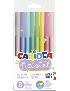 CAJA 8 ROTULADORES CARIOCA PASTEL SUPERLAVABLES