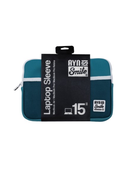 Funda Sleeve para Portátil de 15 pulgadas Fitness de Neopreno color Azul Turquesa