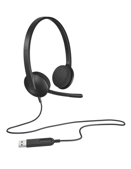  AURICULARES LOGITECH H340 CON MICROFONO USB COLOR NEGRO 