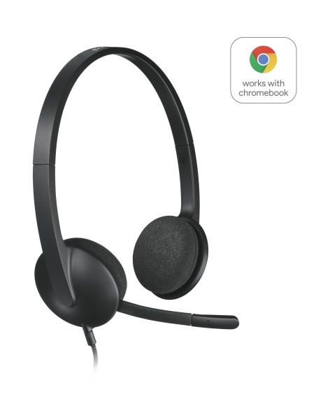  AURICULARES LOGITECH H340 CON MICROFONO USB COLOR NEGRO 
