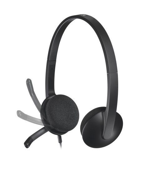  AURICULARES LOGITECH H340 CON MICROFONO USB COLOR NEGRO 