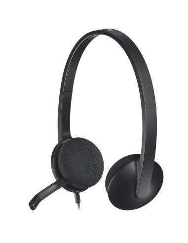  AURICULARES LOGITECH H340 CON MICROFONO USB COLOR NEGRO 