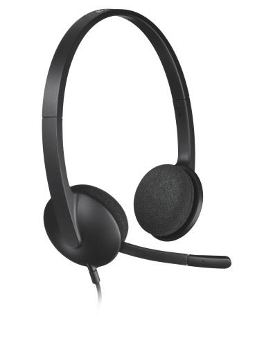  AURICULARES LOGITECH H340 CON MICROFONO USB COLOR NEGRO 