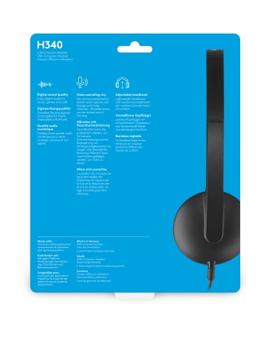  AURICULARES LOGITECH H340 CON MICROFONO USB COLOR NEGRO 