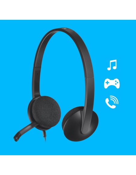  AURICULARES LOGITECH H340 CON MICROFONO USB COLOR NEGRO 