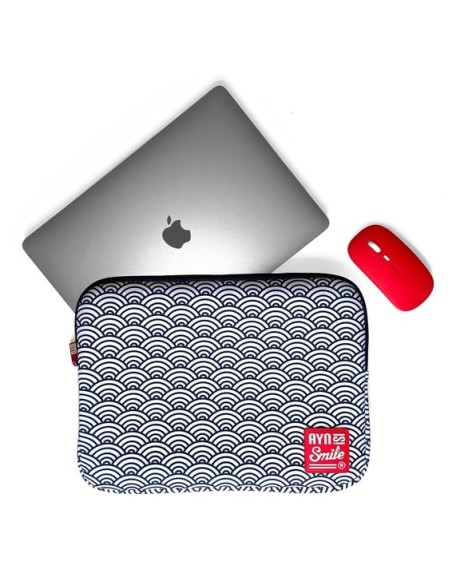 Laptop sleeve Kimono 13"-14" Seigaiha + Mouse