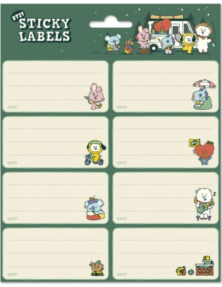 ETIQUETAS ADHESIVAS BT21 OUTDOOR WEEKEND