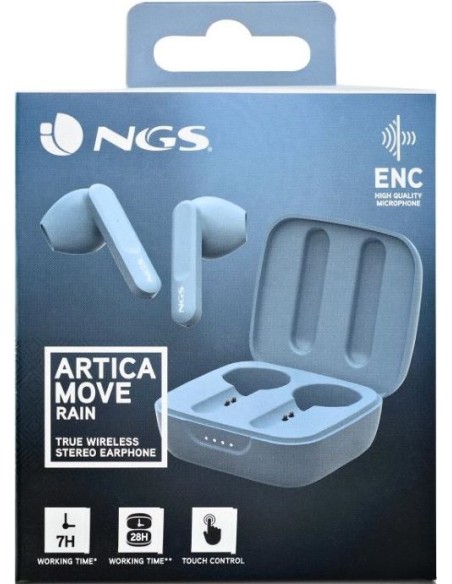AURICULARES BRUETOOTH ARTICA MOVE RAIN AZUL ESTUCHE DE CARG