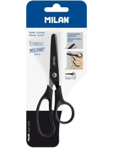 Bister tijera escolar basic 13 cm color negro serie shadow