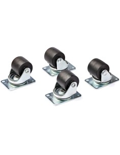 Ruedas de Servicio Pesado para Racks o Armarios de Servidores - Juego de 4 Ruedas Universales M6 de 2 Pulgadas - Patrón de 45x75