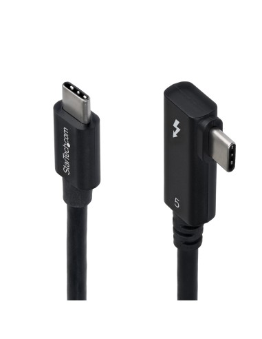 Cable Thunderbolt 5 Acodado a la Derecha 80cm - 80Gbps/120Gbps - 8K60 - PD240W - Cable Thunderbolt Certificado en Ángulo a la De