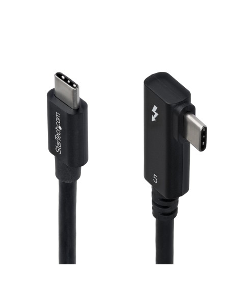 Cable Thunderbolt 5 Acodado a la Derecha 80cm - 80Gbps/120Gbps - 8K60 - PD240W - Cable Thunderbolt Certificado en Ángulo a la De