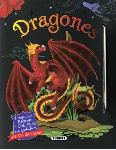 Dragones Dibujos para raspar y colorear
