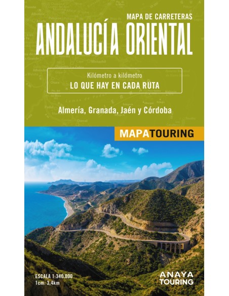 Mapa de carreteras de Andalucia oriental desplegable escala 1 340000