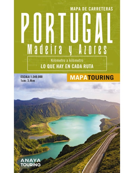 Mapa de carreteras de Portugal Madeira y Azores 1 340000 desplegable